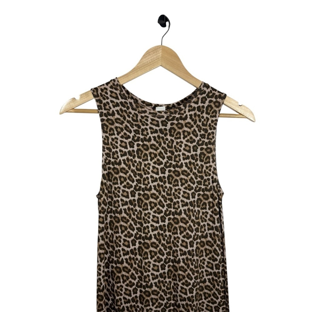 H&M Women’s Midi Length Leopard Print Side Slit Dress Size XXS - Picture 4 of 9
